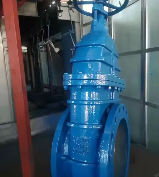DIN Electric Motorized Gate Valve WCB Cast Steel Flange Resilient Seat Electric Gate Valve With Actuator Big Large Diameter Size photo-4