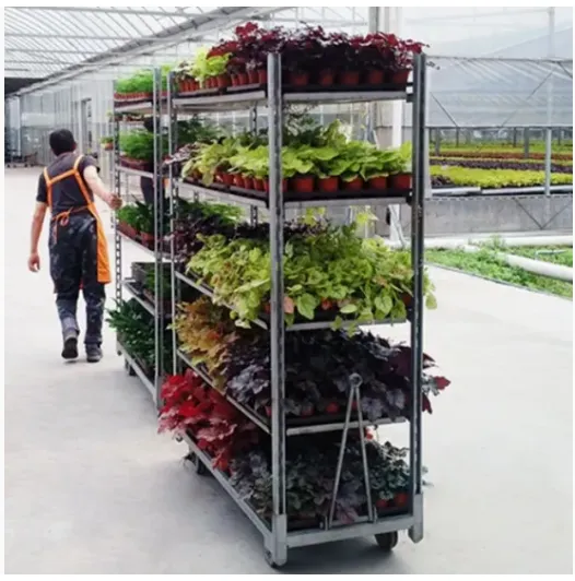 Large Commercial Metal Plant Flower Cart Display Rack photo-3