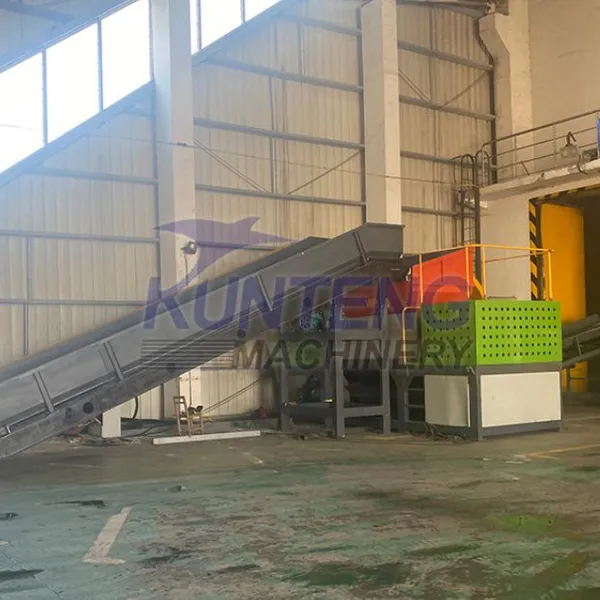 Carpet Fabric Straw Garbage Dual Axis Shredder and Hydraulic Garbage Baler EPC Project photo-3