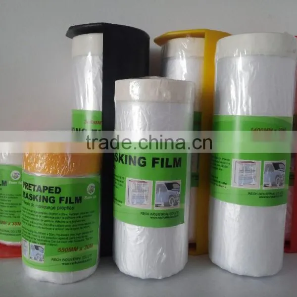 Best Seller PE Sticky Pretaped Plastic Masking Film photo-2