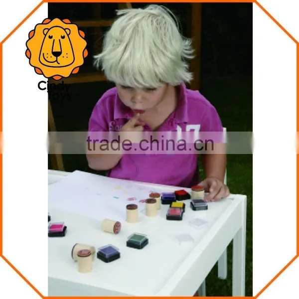 Wooden Rubber Stamp Animal Tracks 10 Pcs for Kids