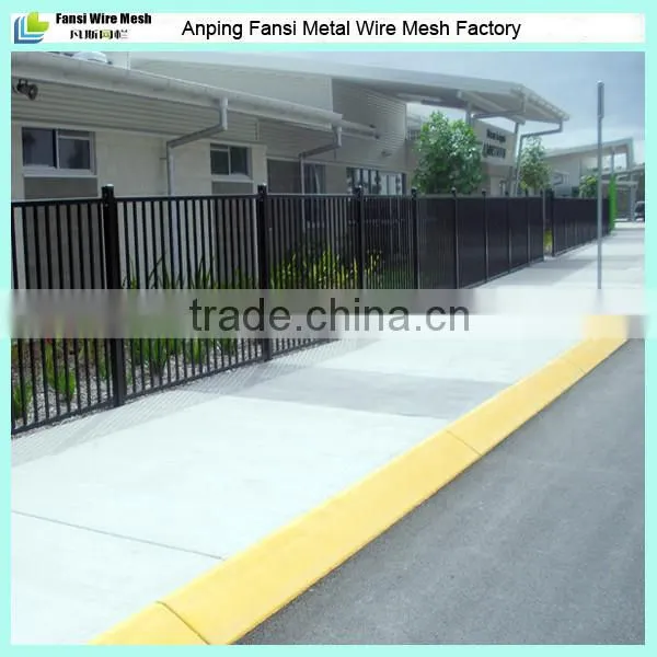 1200 Standard High Steel Black Powder Coated Flat Top Residential Fence photo-5