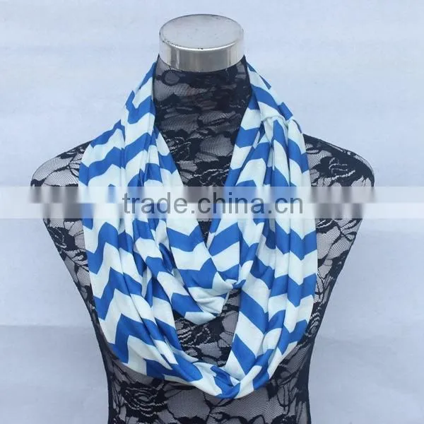 Wholesale Double Layer Jersey Knitted Chevron Infinity Scarf photo-6