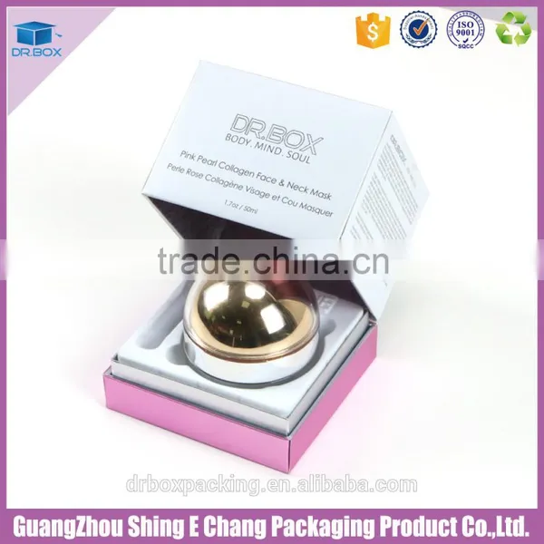 Luxury Pink Paperboard Cosmetic Box With Plastic Holder Insert photo-3