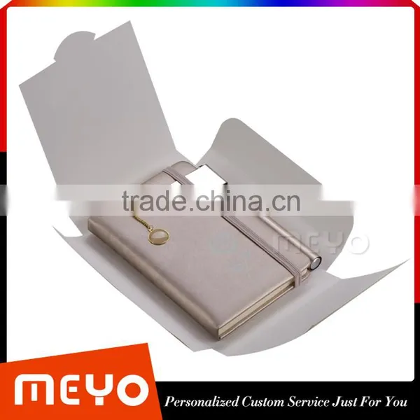 PU Notebook Rubber Bans Thin Metal Bookmark Clamp Steel Pen Gift Set photo-5
