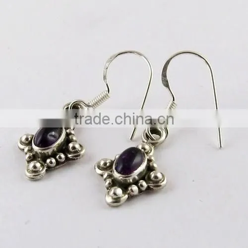 Rare Deep !! Amethyst 925 Sterling Silver Earring, Sterling Silver Jewellery, 925 Silver Jewellery photo-3