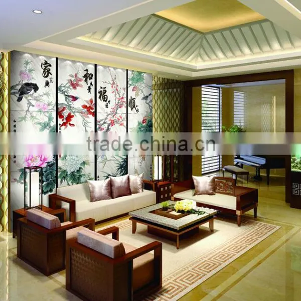 Customized Design Wonderful Printing For Glass High Quality TV Background Glass Wall photo-2