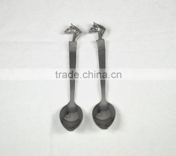 Stainless Steel Horse Head Dinner Spoon Kitchen Ware Hunting Gift