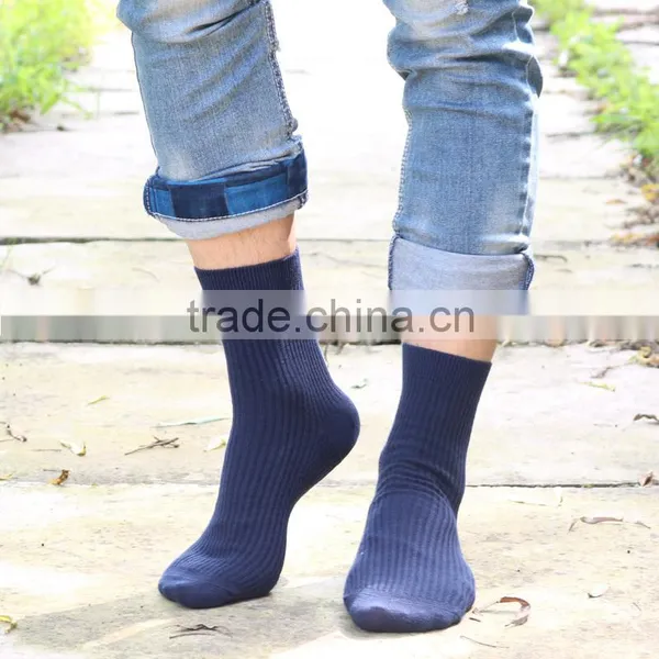 Comfortable Mens Blank Double Needle Casual Socks Deodorant Socks photo-4