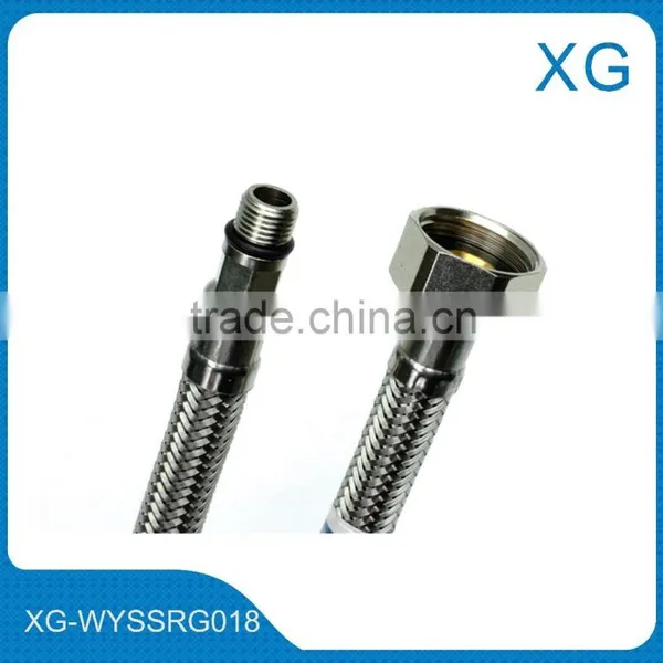High Pressure Stainless Steel Flexible Braided Hose/Steel Wire Knitted Brass Gas Hose/steel Plumbing Basin Sink Inlet Hose
