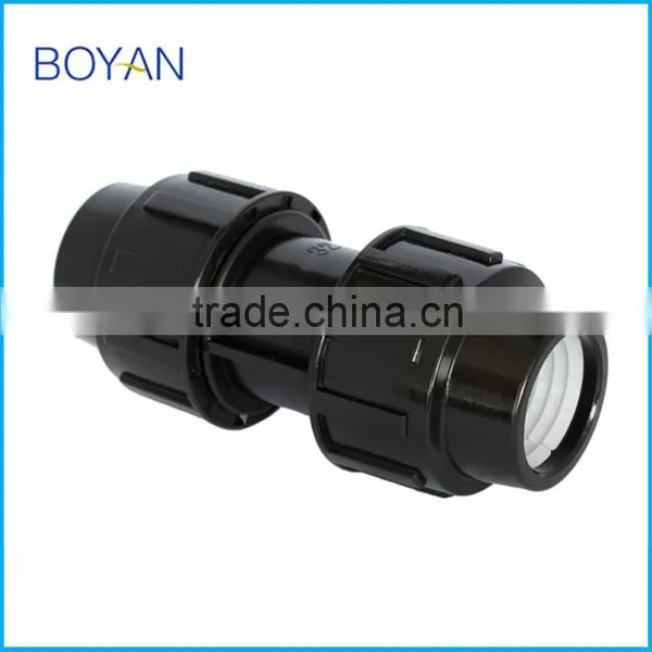 Plastic Quick Pipe Fitting Black PP Compression Coupling photo-2