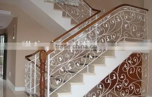 Powder Coated Interior Wrought Iron Stairway Handrail/staircase Railings