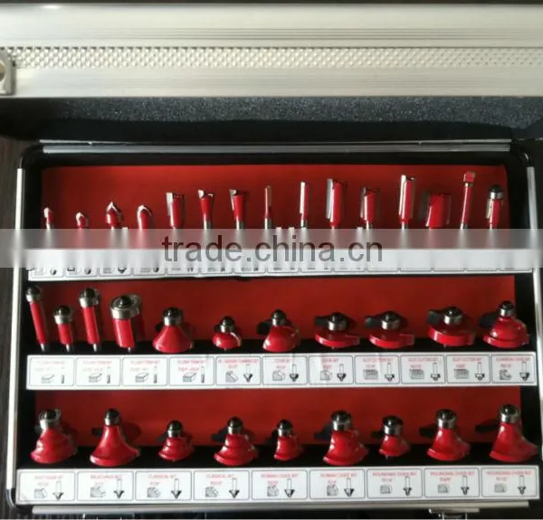 TC-035B Red Colour 6mm Shank 35PCS TCT Router Bit Set For Hand Hold Router Machine photo-4