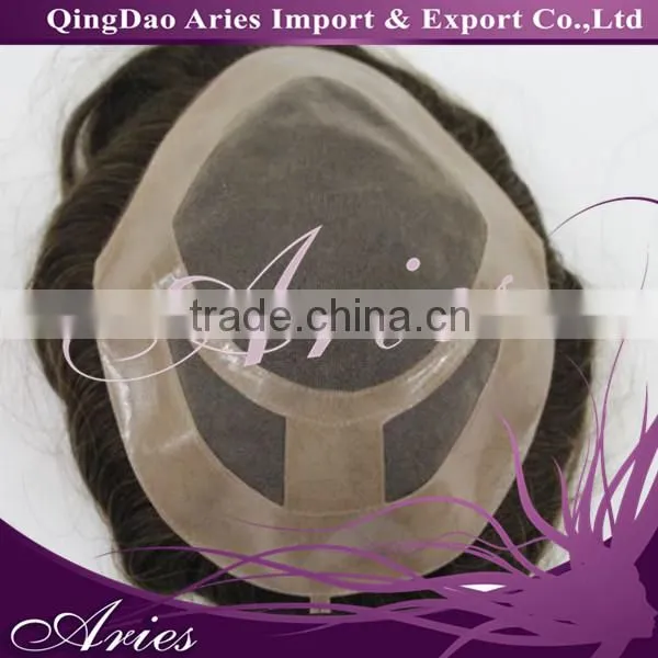 Grey Synthetic Hair Mens Hairpiece for Men photo-3