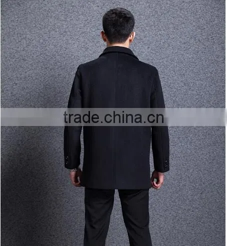 Manufacturers Selling Lapel Pure Color of New Fund of 2015 Autumn Winters is Han Edition Tide Male Cashmere Trench Coat on Sale photo-4
