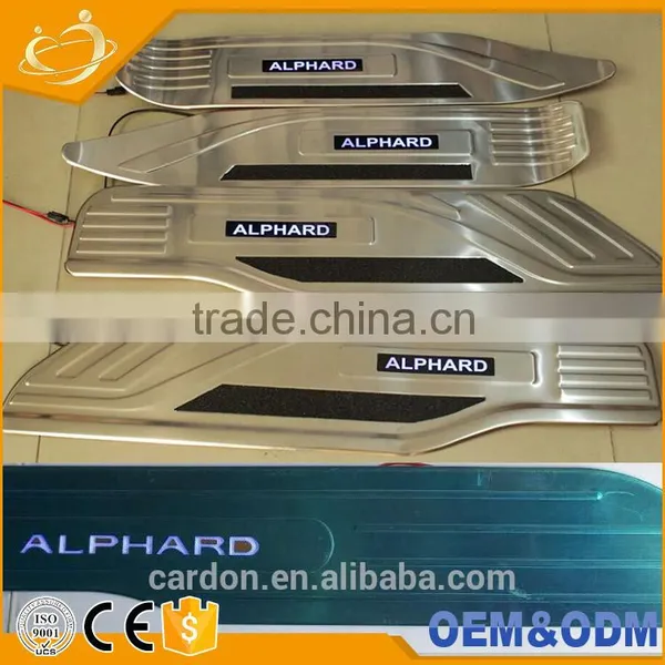 304 STAINLESS STEEL LED Blue LIGHT Illuminated Door Sill Plates Car LED Illuminated Door Sill Plate for TOYOTA WISH photo-6