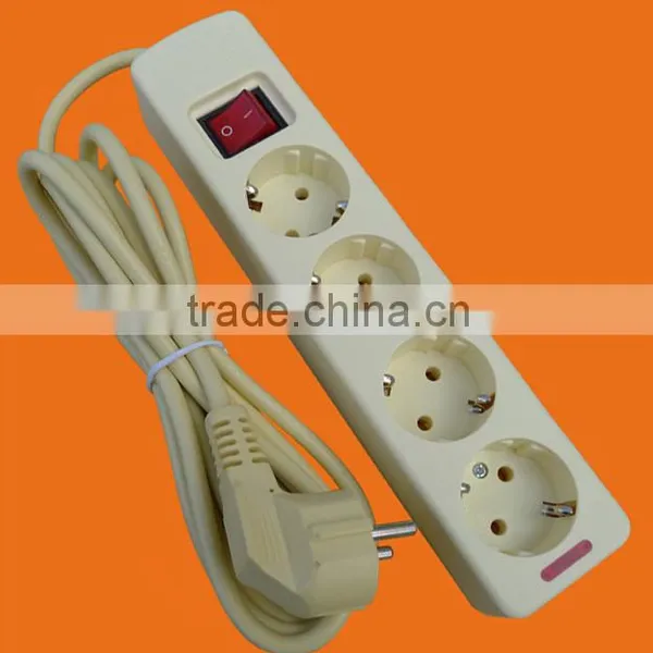European Style 6 Way Extension Power Strip With Earth With Switch (E5006ES) photo-3