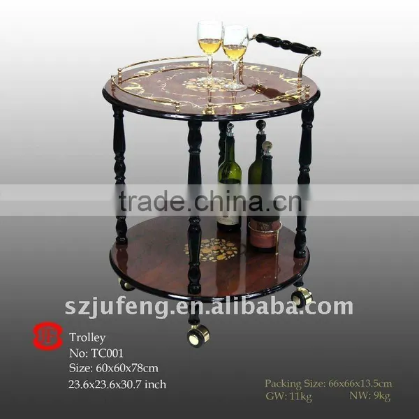 Wooden New Design Service Trolley Wholesale
