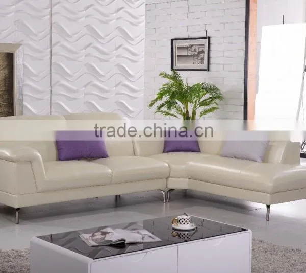 Modern100% First Layout Cow Leather Sofa 3m White High Quality Sofa Sets AL112 Quality Choice photo-3