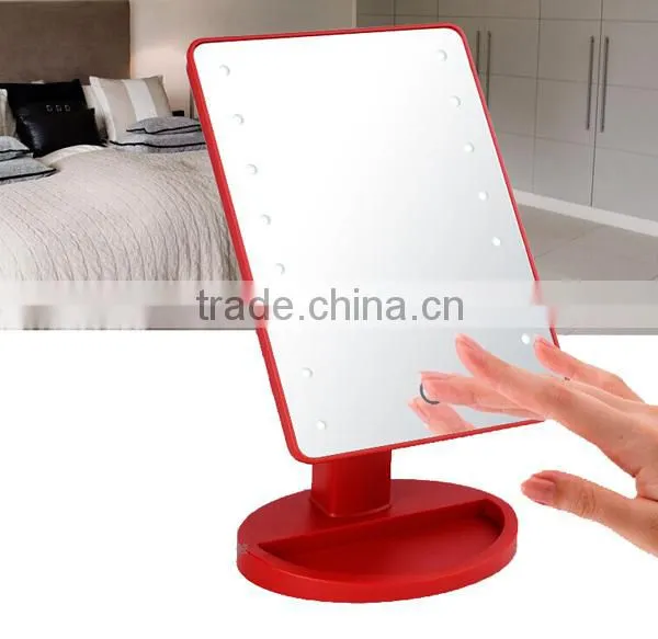 Luxury Vanity Desktop Square Cosmetic Mirror With Led Light photo-5