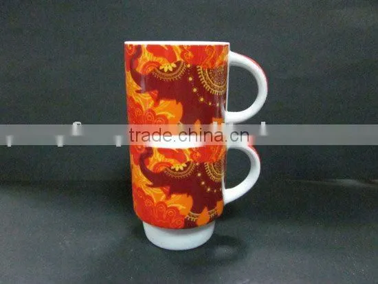 YF28009 Red Stackable Ceramic Mug Wholesale