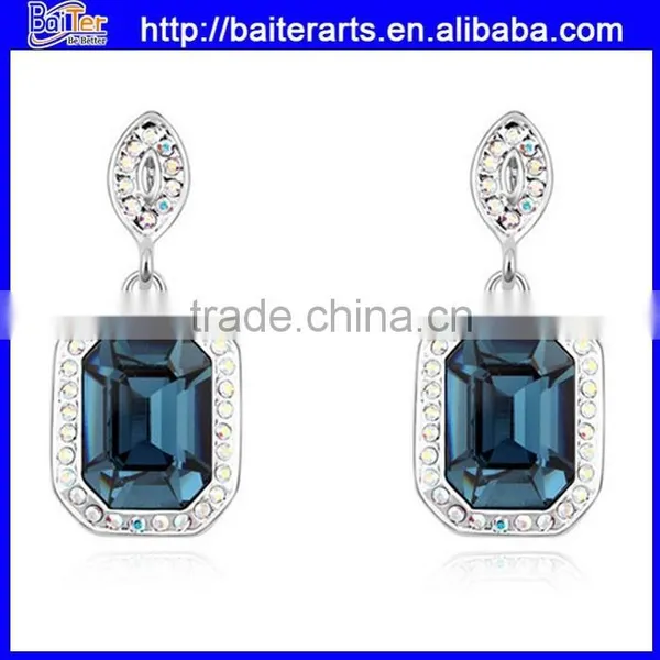 Gold Plated Alloy Micro Wave Earrings,faked Micro Paved Earrings for Girls photo-4