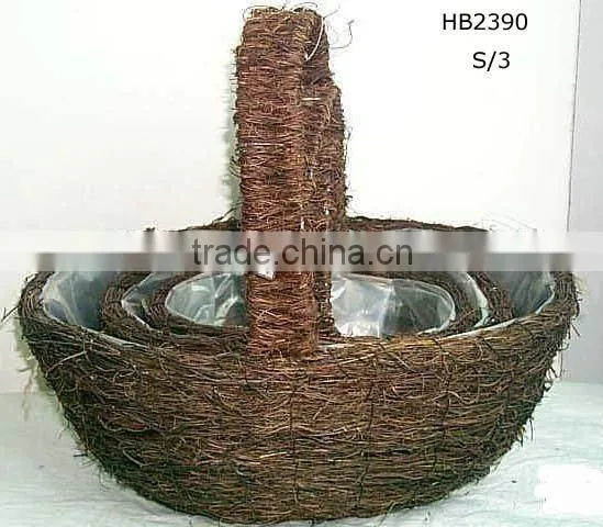 Handing Flower Basket,rattan Basket,garden Basket,handle Basket,flower Pot Basket,flower Planter,wicker Basket