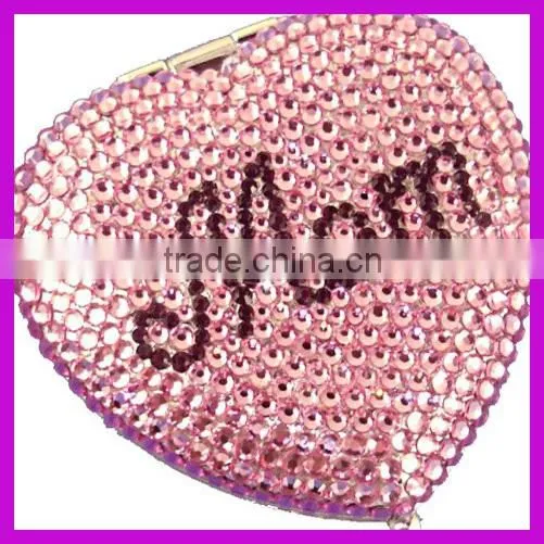 Factory Customized Rhinestone Crystal Bling Compact Mirror photo-6