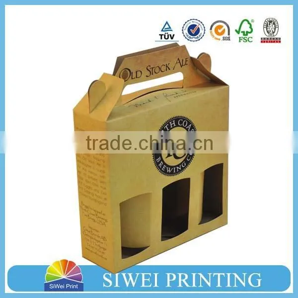 Custom Design Logo Printed Wine Box, Flat Packaged Paper Box