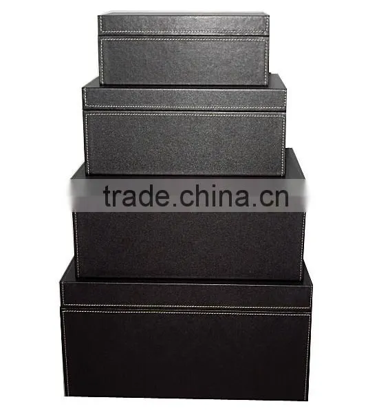 S/4 Faux Leather Storage Containers Set, photo-2