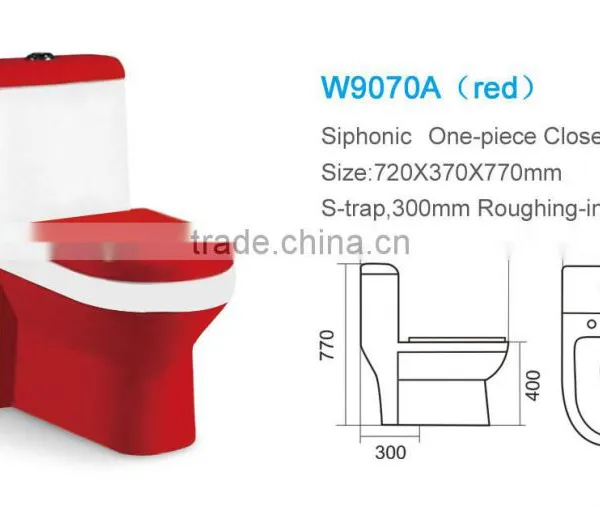 Wholesale Mass Production One Piece Sanitary Red Design Color Toilet photo-3