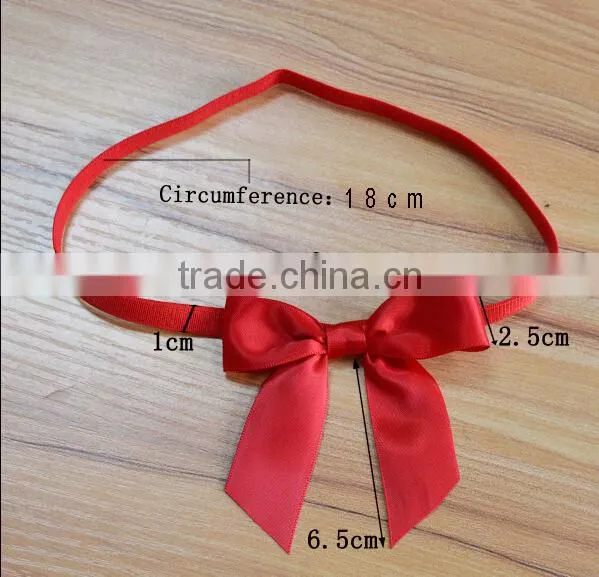 Pre-Tied Satin Bow with Elastic Ribbon for Gift Boxes