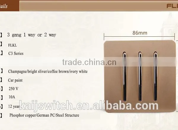 Home Electrical 3 Gang One Way or Two Way Piano Switch photo-2