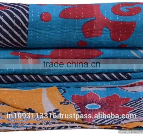 Wholesale Lot of Vintage Kantha Quilt Indian Sari Patchwork Quilt