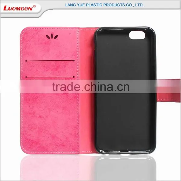 Leonardo da Vinci Series Synthetic Nubuck Leather Phone Case Wallet for Iphone 4 5 6 7 S C se Plus photo-3