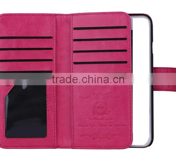 Universal Flip Separable PU/Genuine Leather Wallet Mobile Phone Case photo-4