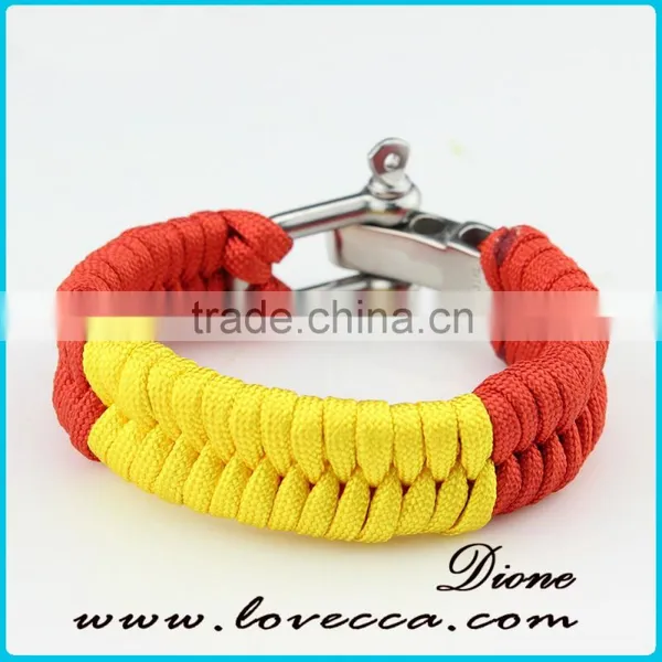 Three Colors Braided Paracord Outdoor Survival Bracelet With Ajustable Buckle photo-2