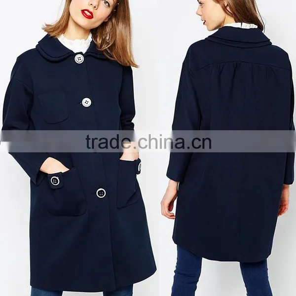 OEM Wholesale Hi-end Fall Winter New Pant Coat Design Woman's Wool Coat photo-6