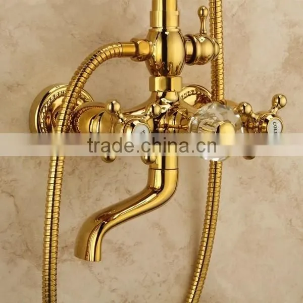 Hot Selling Classical Golden Shower Water Mixer, Wholesale Golden Shower Mixer With Hose photo-2