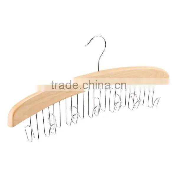 Natural Hardwood 24 Ties Organizer Wooden Rotating Tie Hanger photo-3