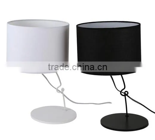 Modern Round Living Room Desk Lamp Metal Body With Fabric Lampshade Bedroom Table Lamp photo-4