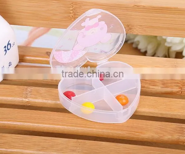 Contemporary Latest Plastic Red Heart Shaped Pill Box photo-2