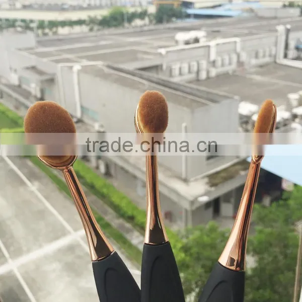 2016 High Quality Big Toothbrush Shape Gold And Black 10pcs Makeup Brush Sets photo-3