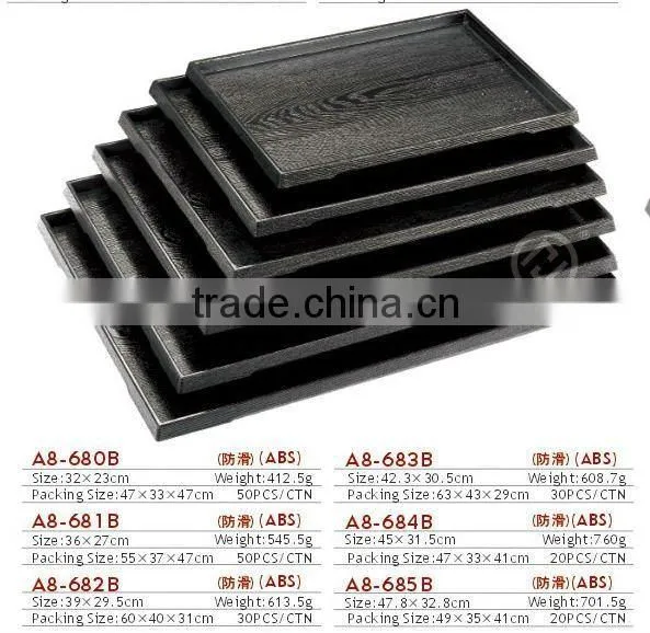 Japanese Style Plastic Rectangular Anti-slip Tray photo-2