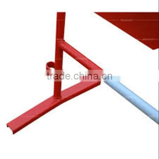 Haotian Red Powder Coated Metal Steel Tube Crowd Control Barriers With Reflective Tape photo-5
