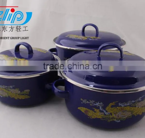 16-20CM 3 Pcs Casserole Straight Shape W/Metal Cover Dark Color Decor photo-4