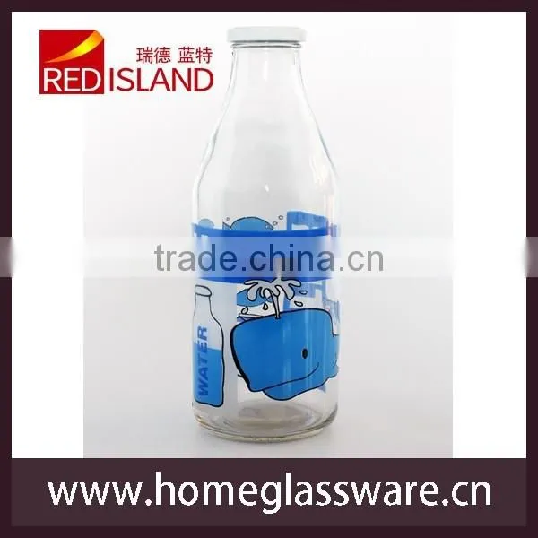 1000ML Printed Glass Milk Bottle photo-2