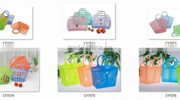 PE Plastic Basket With Handle/Storage Basket/food Basket photo-6