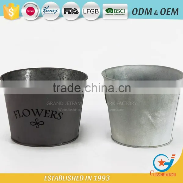 Galvanised Metal Planters Outside Pots for Plants Galvanized Plant Pot photo-5