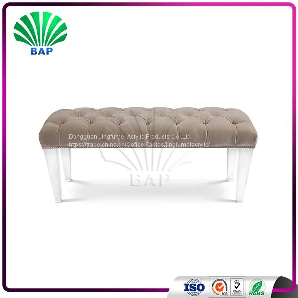 Salon Waiting Room Furniture European Style Lucite Bench Acrylic Salon Waiting Bench photo-2